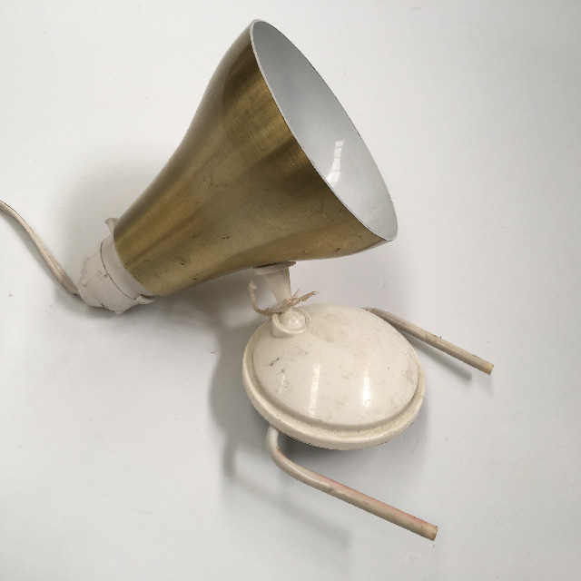 LAMP, Bedside Light (Clip On) - 1970s Gold Cream